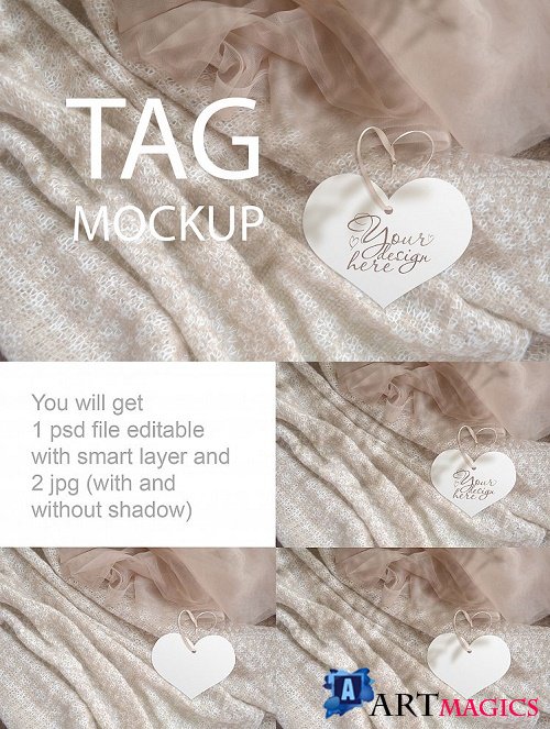 Heart Wedding Label Tag mockup - 247281
