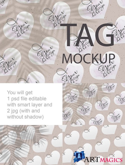 Heart Wedding Label Tag mockup - 247277