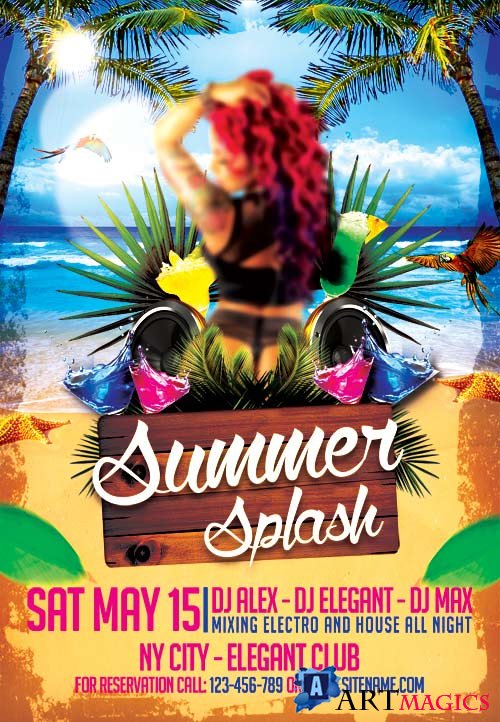 Summer Splash psd flyer template