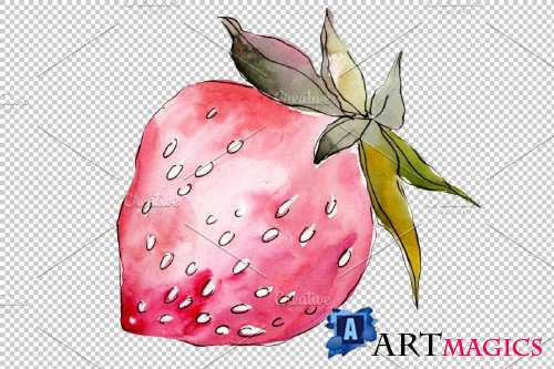 Strawberry red Watercolor png 3886132