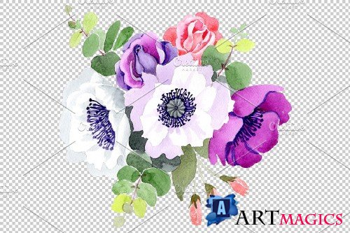 Bouquet Sweet music watercolor png - 3885158