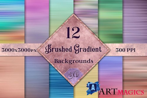Brushed Gradient Backgrounds - 12 Image Textures Set - 277676