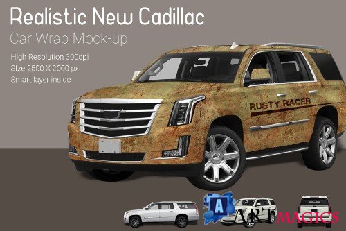 New Cadillac Car Wrap Mock-Up - 3891785