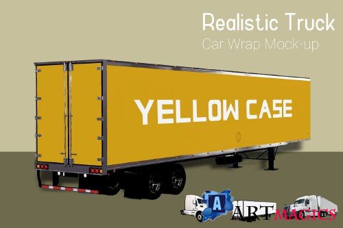 Truck With Container Mock-Up - 3892679