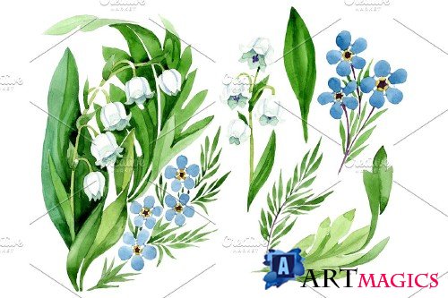 lily of the valley, forget-me-nots - 3890966