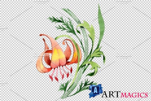 Floral ornament sunny watercolor png - 3890736