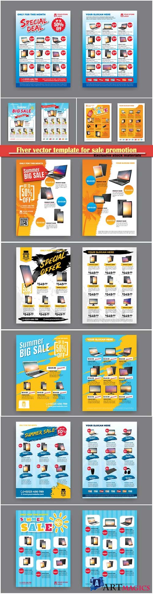 Flyer vector template for sale promotion