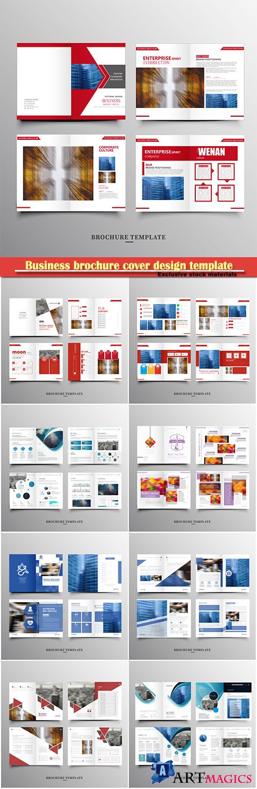 Business brochure cover design template, vector flyer