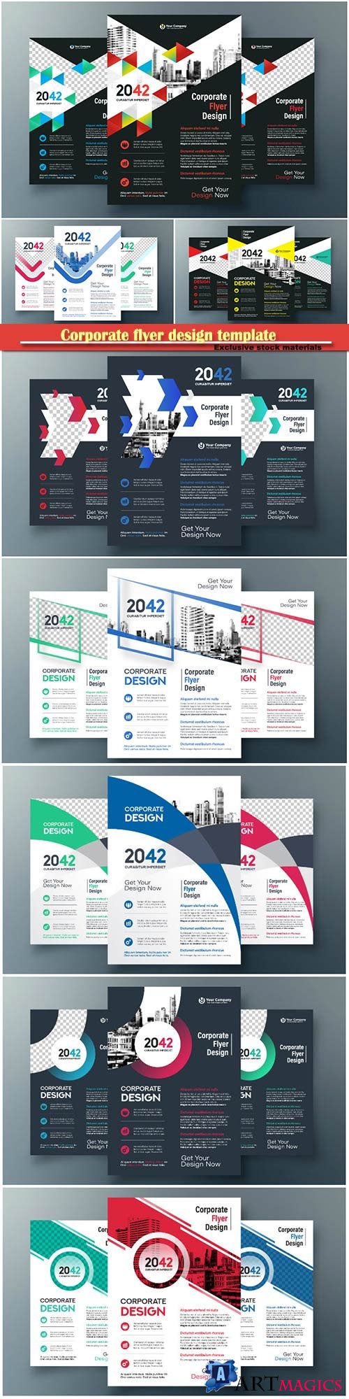 Corporate flyer design template, business vector design template