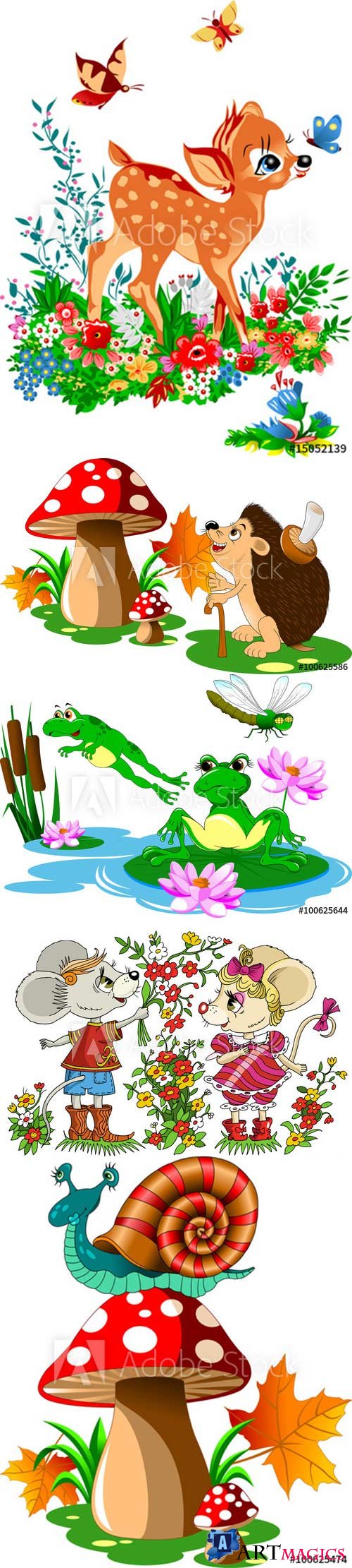 Cartoon vector illustration with animals