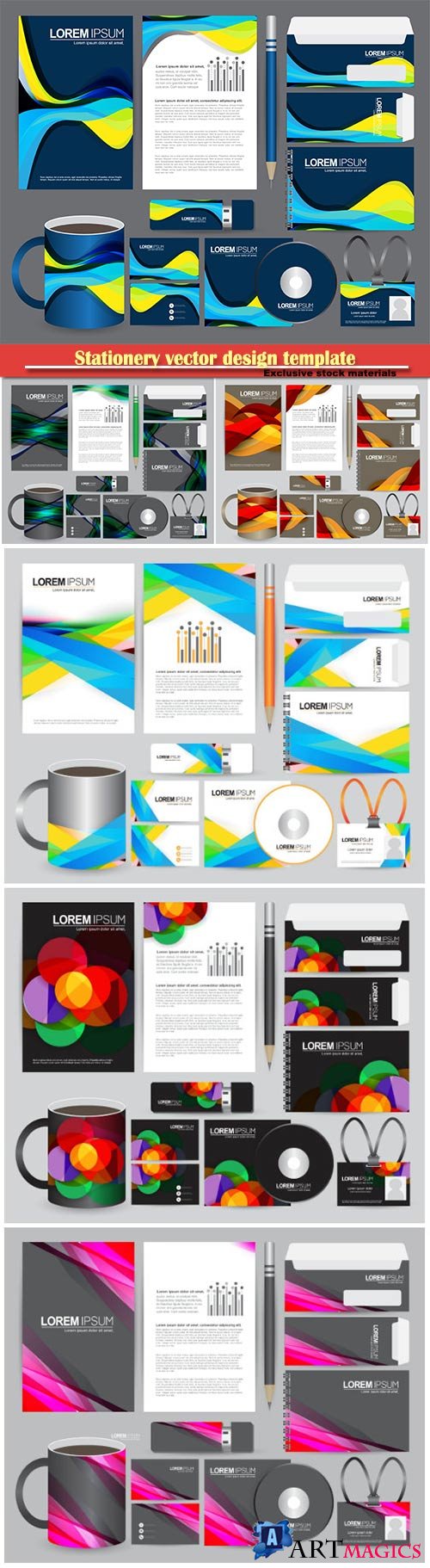 Stationery vector design template