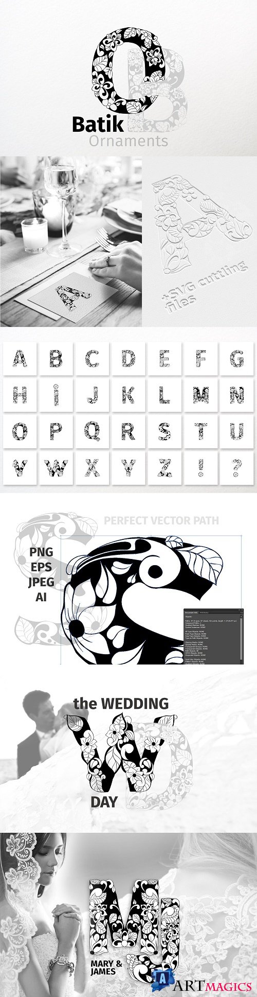 Batik Ornaments Alphabet - 3794280