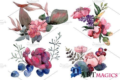 Bouquet Pearl beauty watercolor png - 3900051