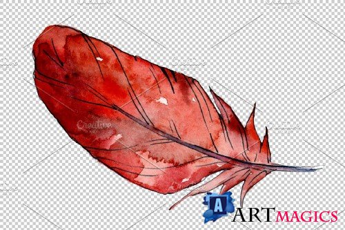 Magic feather Dream watercolor png - 3898982