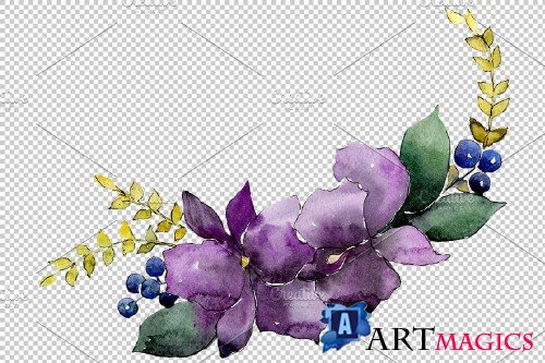 Bouquet Chainmail of love watercolor - 3900122