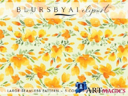Watercolor California Poppies Patterns