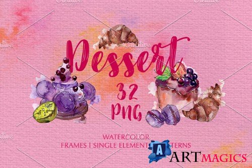 Dessert Operetta watercolor png - 3904824