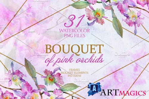 Bouquet pink orchids Quivering love - 3887270