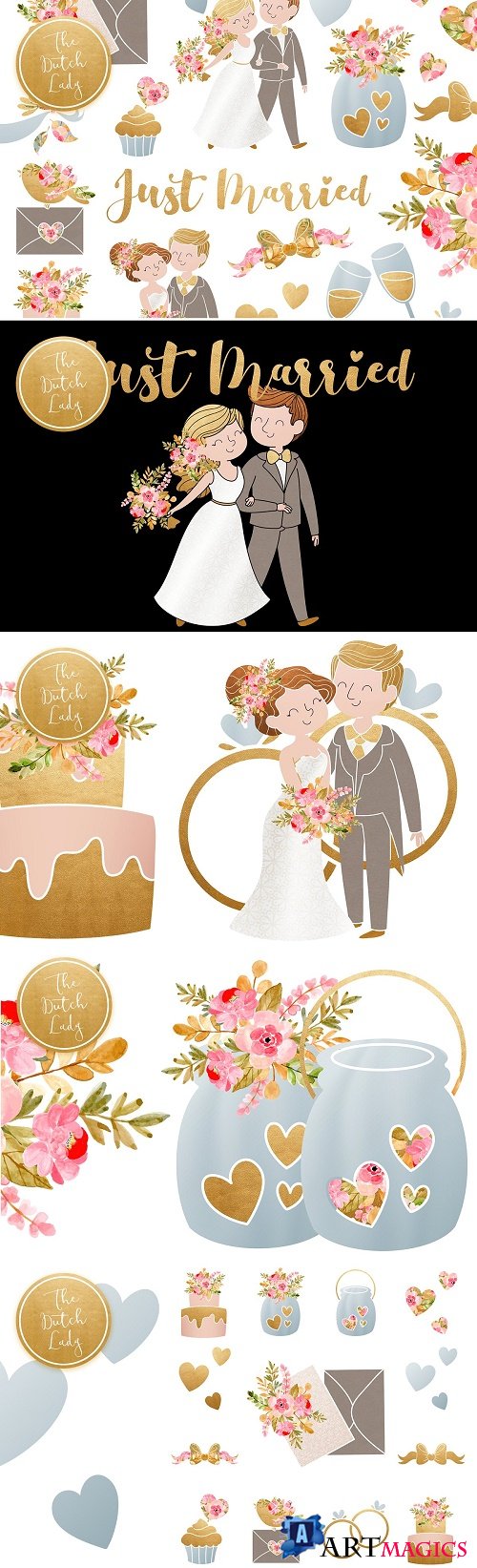 Wedding Day & Marriage Clipart Set - 3910270