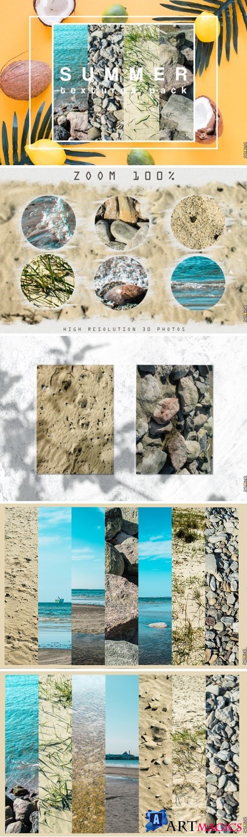 30 Nature textures sand grass stone sea water rock digital - 282600
