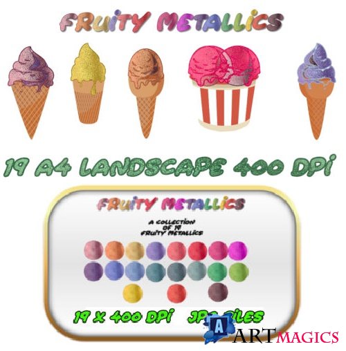 Textures 400DPI Fruity Metallics A4 Landscape