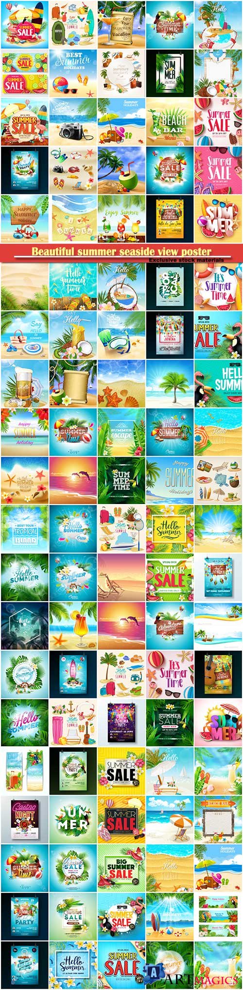 Vector summer beach party flyer design
