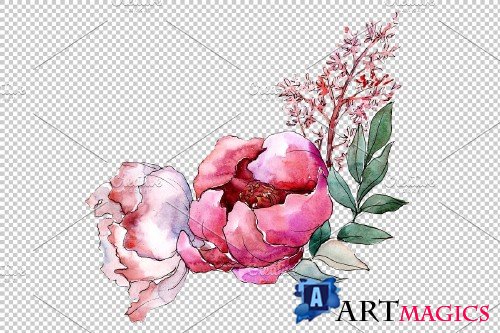 Bouquet Fairy watercolor png - 3916793
