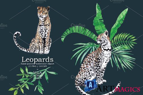 Leopard Watercolor Clip Art - 3344769