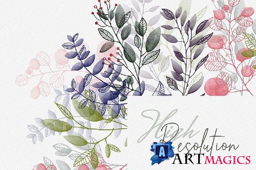 Watercolor Batonical Frames high res png - 280736