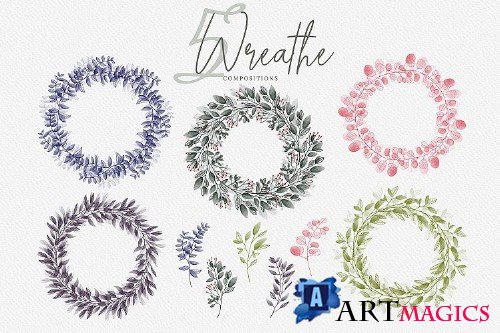 Watercolor Batonical Frames high res png - 280736