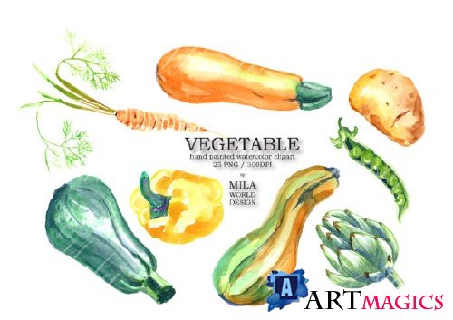 Vegetable Watercolor Clip Art