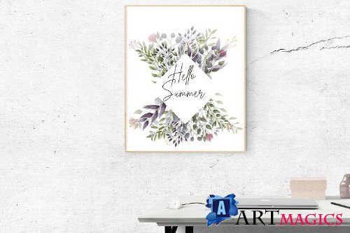 Watercolor Floral Batonicals high res png - 279164
