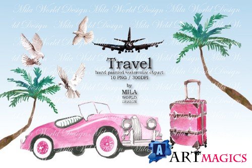 Watercolor Clip Art Travel clipart - 3915897