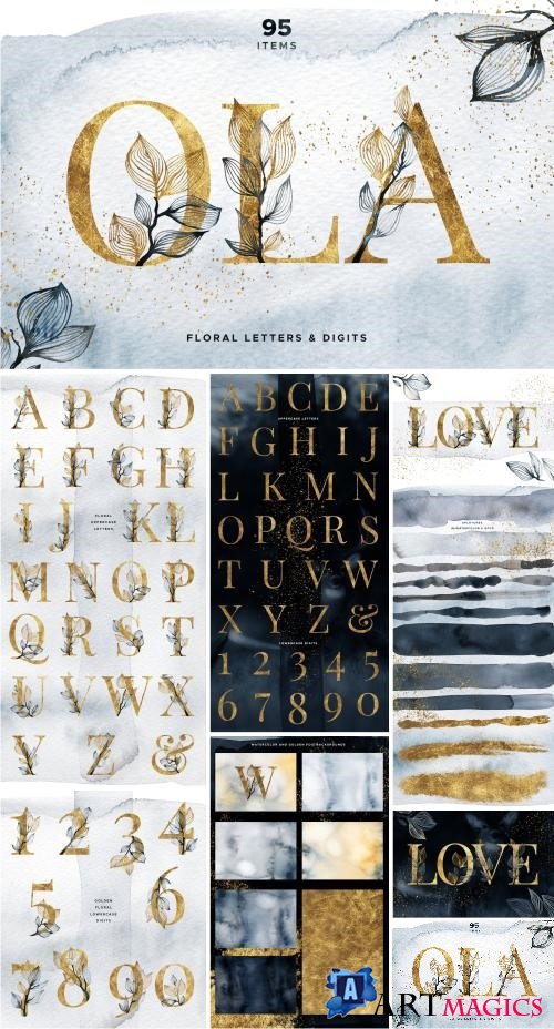 OLA Floral Alphabet Letters & Digits - 3544687