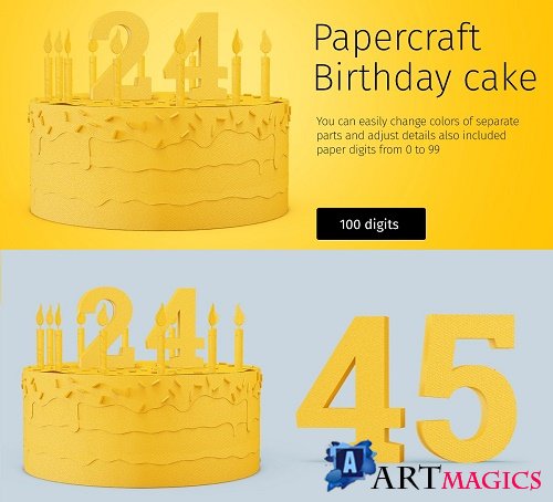 Papercraft Birthday Cake - 1934819