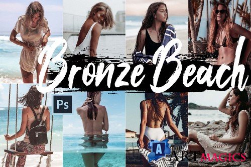 Neo Bronze Beach Color Grading photoshop actions, ACR LUT - 272496