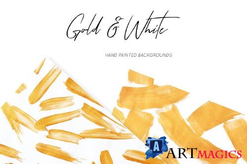 Gold & White Abstract Backgrounds - 3928733