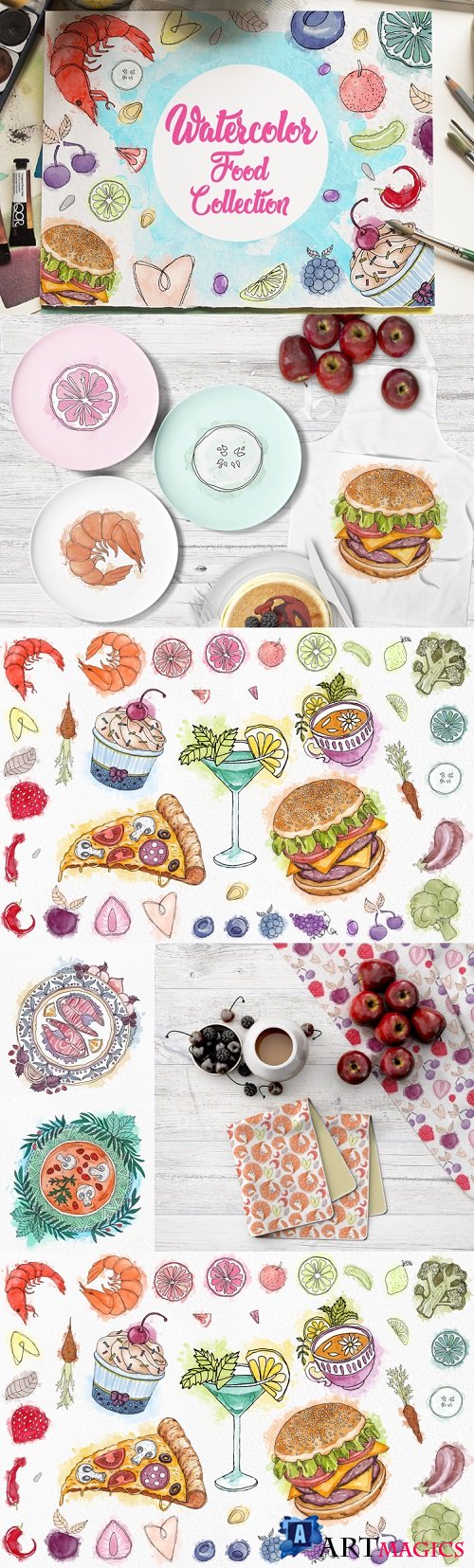 Watercolor Food Collections  - 257924