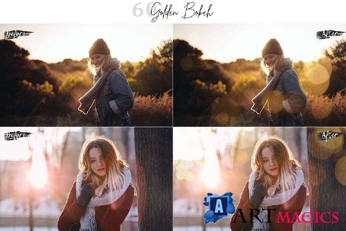 60 Golden Bokeh lights Effect Photo Overlay, Wedding Overlay - 291248