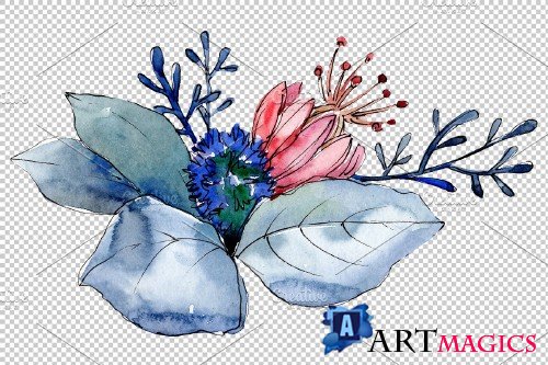 Bouquet Paint summer watercolor png - 3941498