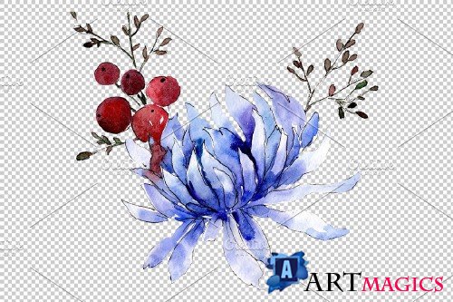 Bouquet flower palette watercolor - 3936147