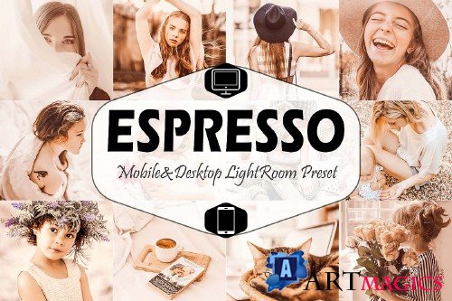 Espresso Mobile & Desktop Lightroom Presets, Brown LR preset - 291323