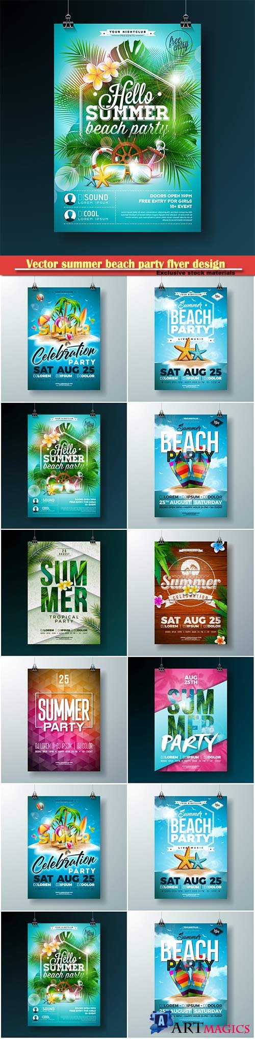 Vector summer beach party flyer design # 2