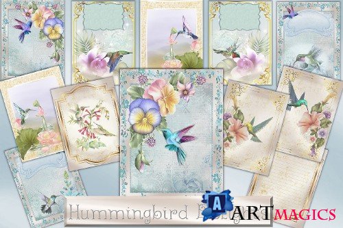 Hummingbird Journaling Kit Backgrounds Commercial Use - 292013