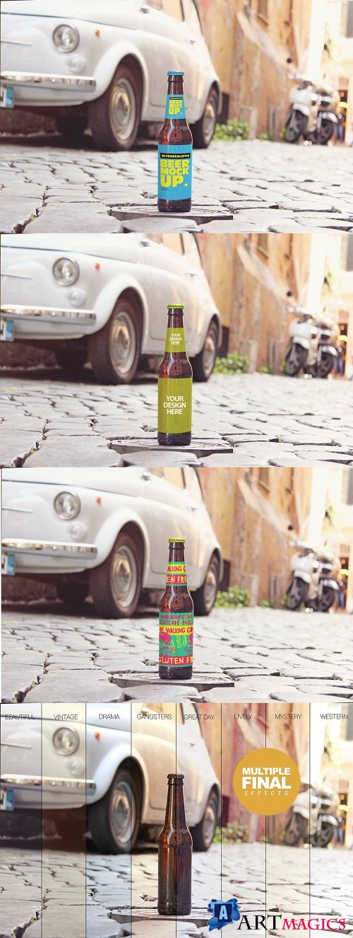 Italian Street Beer Mockup - 3953651