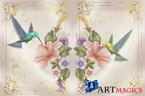 Hummingbird Journaling Kit Backgrounds Commercial Use - 292013