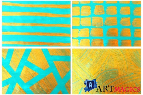 Blue & Gold Backgrounds - 3952289