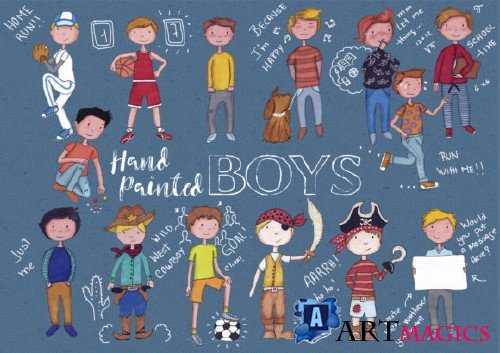 Boys Hand Painted