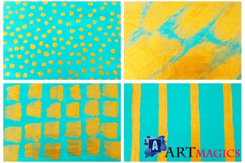 Blue & Gold Backgrounds - 3952289