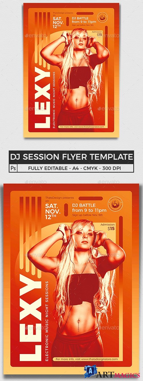 DJ Session Flyer Template V8 - 24189388 - 3956501